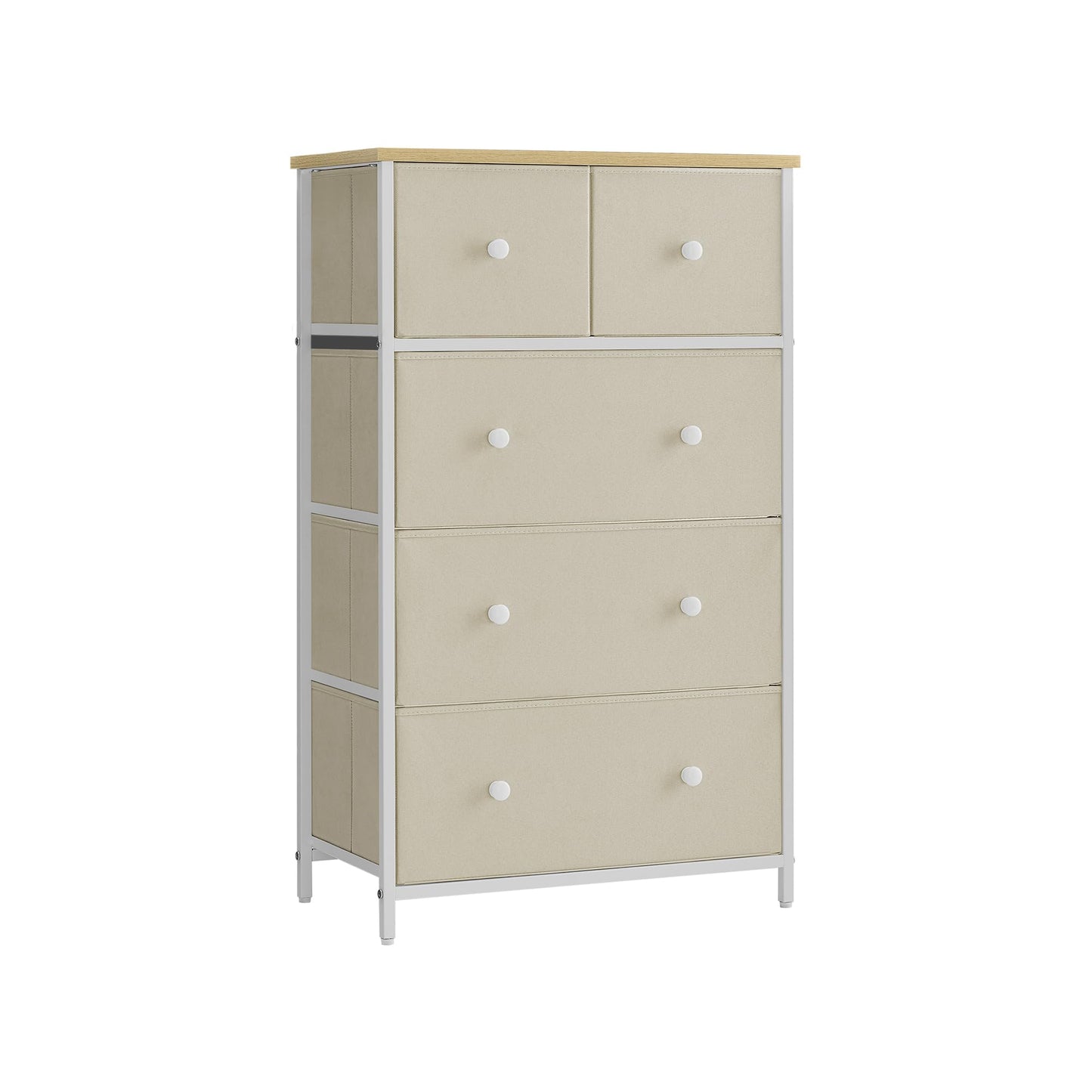 Storage Tower with 5 Fabric Drawers, Dresser Unit, for-living-room, Hallway-nursery