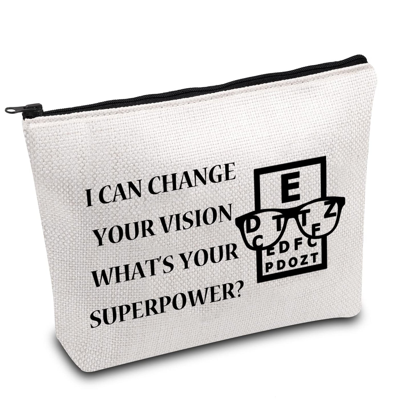 BDPWSS Funny Optometry Gift Optometrist Makeup Bag Eye Doctor Vision Gifts For Optician Ophthalmic Assistant Gift Ophthalmologist Gift (Change your vision)