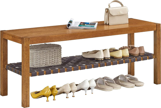 Ball & Cast Entryway Storage Bench Wood Frame Shoe Bench - $90