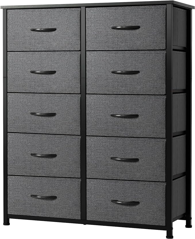 10, Wide Fabric Storage and Organization, Bedroom Dresser, Chest of Drawers