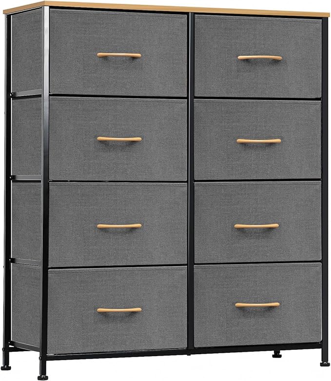 8-Drawer Fabric Dresser Storage for Bedroom, Closet, Hallway, Nursery, Chest Organizer