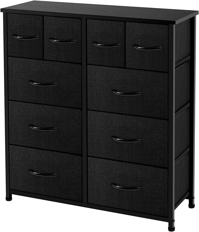 10, Wide Fabric Storage and Organization, Bedroom Dresser, Chest of Drawers