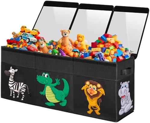 YOHOOLYO Toy Box Chest for Kids,155L Extra Large Collapsible Storage Organizer with Lids Large Toy Box Chest Storage Organizer Bin for Boys,Girls, Nursery Room, Playroom, Closet